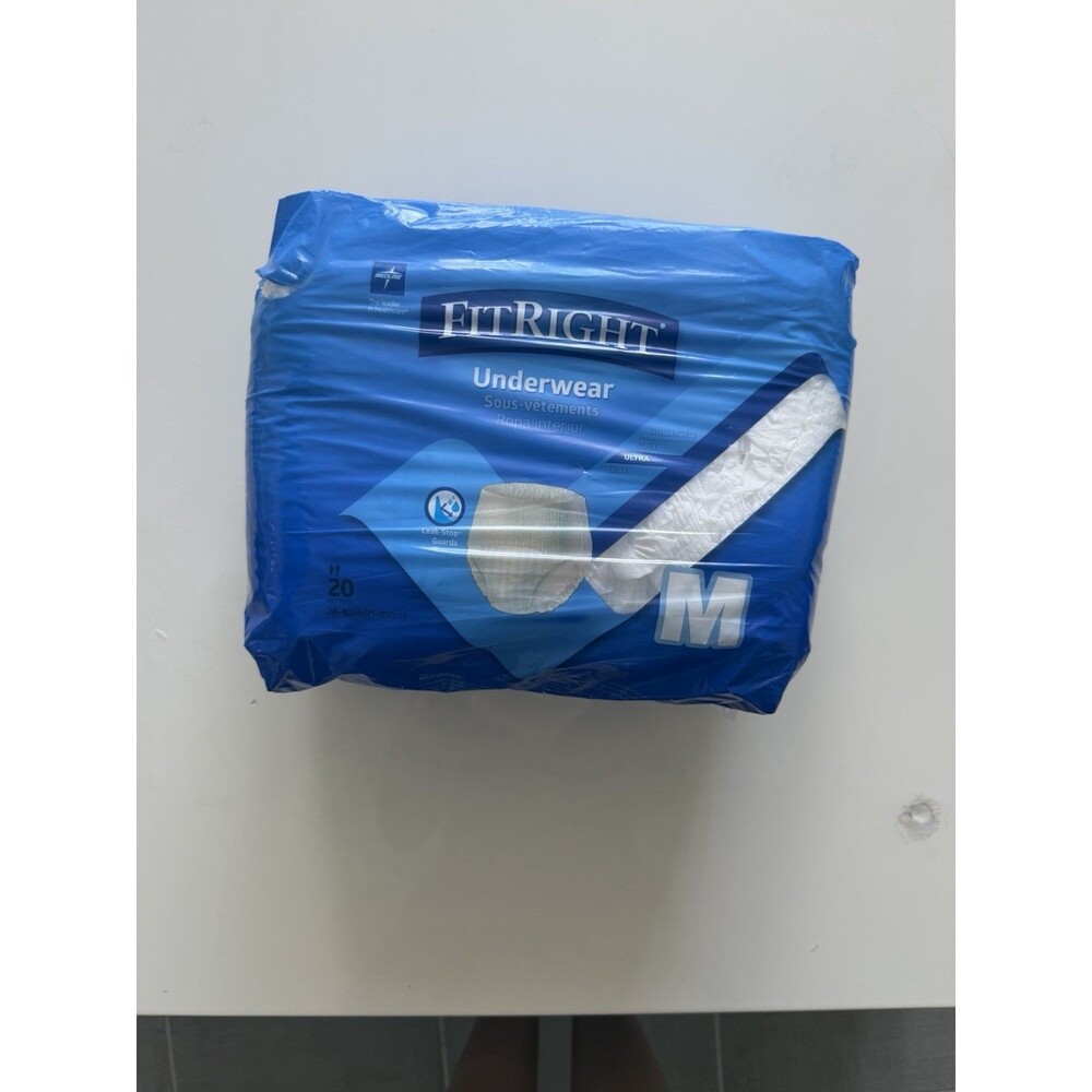Medline FitRight Underwear Ultra, adult Medium, CASE of 20, incontinence diapers